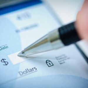 Person Writing a check