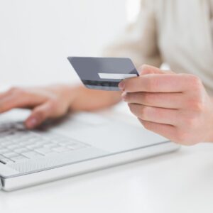 Person paying their bill online